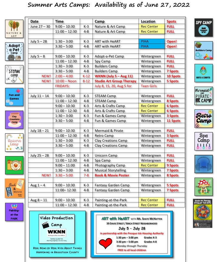 Summer Arts Camps 2022 – Wintergreen Arts Center Summer Arts Camps 2022 – Wintergreen Arts Center